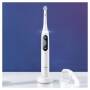 Oral-B iO 8 iO8 Elektrische Zahnbürste/Electric Toothbrush, Magnet-Technologie, 2 Aufsteckbürsten, 6 Putzmodi für Zahnpflege, Farbdisplay & Reiseetui, Designed by Braun, white alabaster
