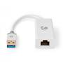 Nedis USB-Netzwerkadapter / USB 3.2 Gen 1 / 1 Gbps / USB-A Stecker / RJ45 Buchse / 0.20 m / Rund / Vergoldet / Reines Kupfer / Weiss / Box