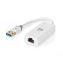 Nedis USB-Netzwerkadapter / USB 3.2 Gen 1 / 1 Gbps / USB-A Stecker / RJ45 Buchse / 0.20 m / Rund / Vergoldet / Reines Kupfer / Weiss / Box