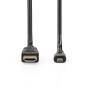 Nedis High Speed ​​HDMI ™ Kabel mit Ethernet / HDMI™ Stecker / HDMI™ Micro Stecker / 4K@30Hz / 10.2 Gbps / 1.50 m / Rund / PVC / Schwarz / Label