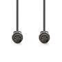 Nedis DIN-Audio-Kabel / DIN 5-Pin Stecker / DIN 5-Pin Stecker / Vernickelt / 2.00 m / Rund / PVC / Schwarz / Label