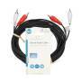 Nedis Stereo-Audiokabel / 2x RCA Stecker / 2x RCA Stecker / Vernickelt / 5.00 m / Rund / Schwarz / Label