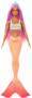 Mattel Barbie Meerjungfrau-Puppe mit pinkfarbenem Haar, weicher orangefarbener Schwanzflosse und Haa