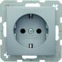 Berker Steckdose Schuko 47431404 alu matt - Type F - Aluminium - Thermoplastic - IP20 - 250 V - 16 A