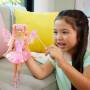 Mattel Barbie Fantasy Feenpuppe mit Farbwechsel-Flügeln und -Outfit, Spielzeugzauberstab mit Schwamm